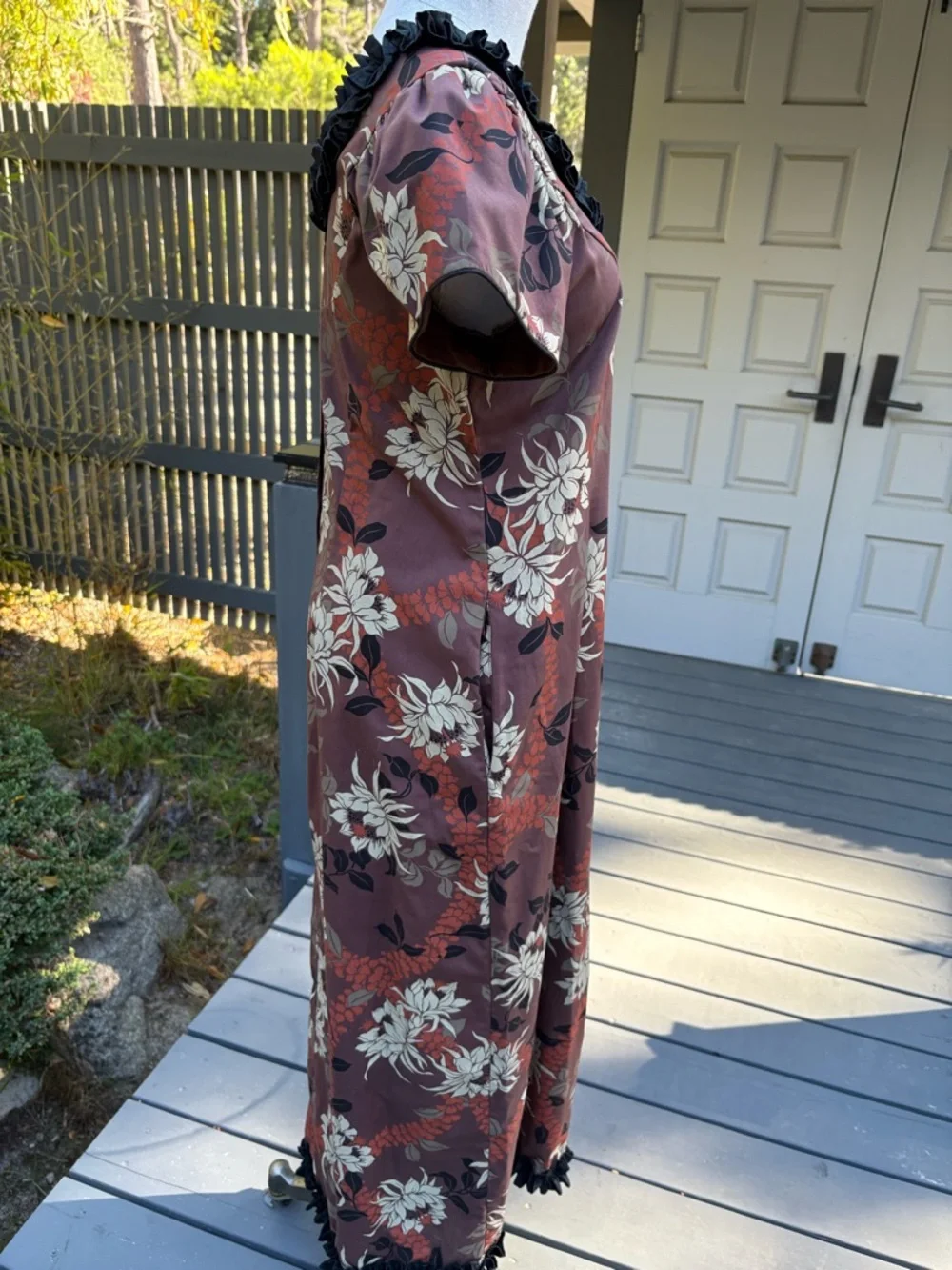 Vintage Karyl  Kaye Ruffle Floral 🌺Hawaiian 🌺 Muumuu Maxi Dress - Picture 5 of 9